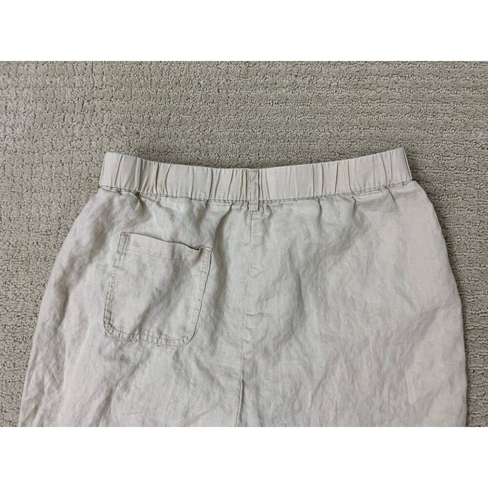 Quince Womens 100% European Linen Tan Driftwood Elastic Waistband Pants Small - Picture 5 of 9